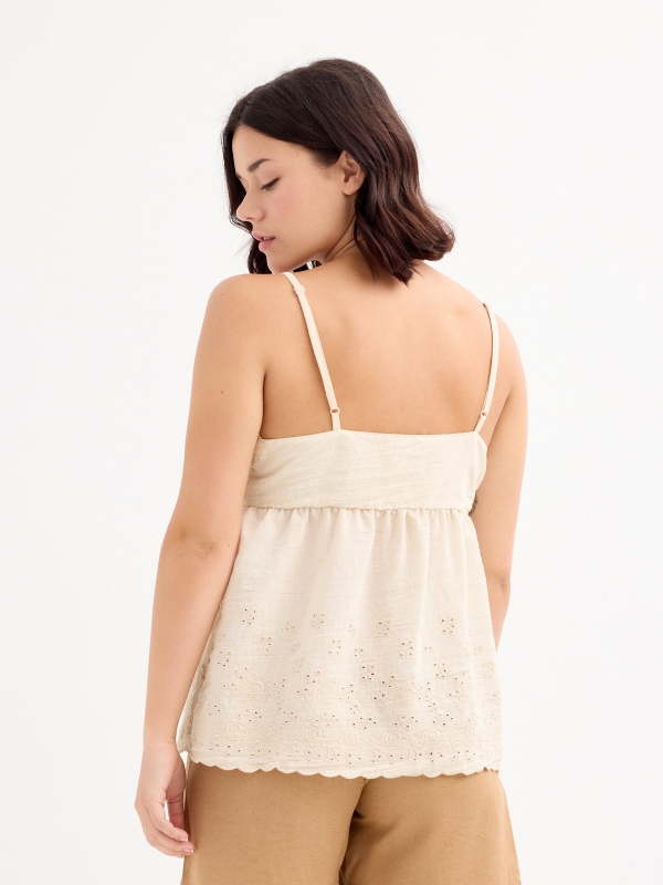 Embroidered tops with lace sand middle back view