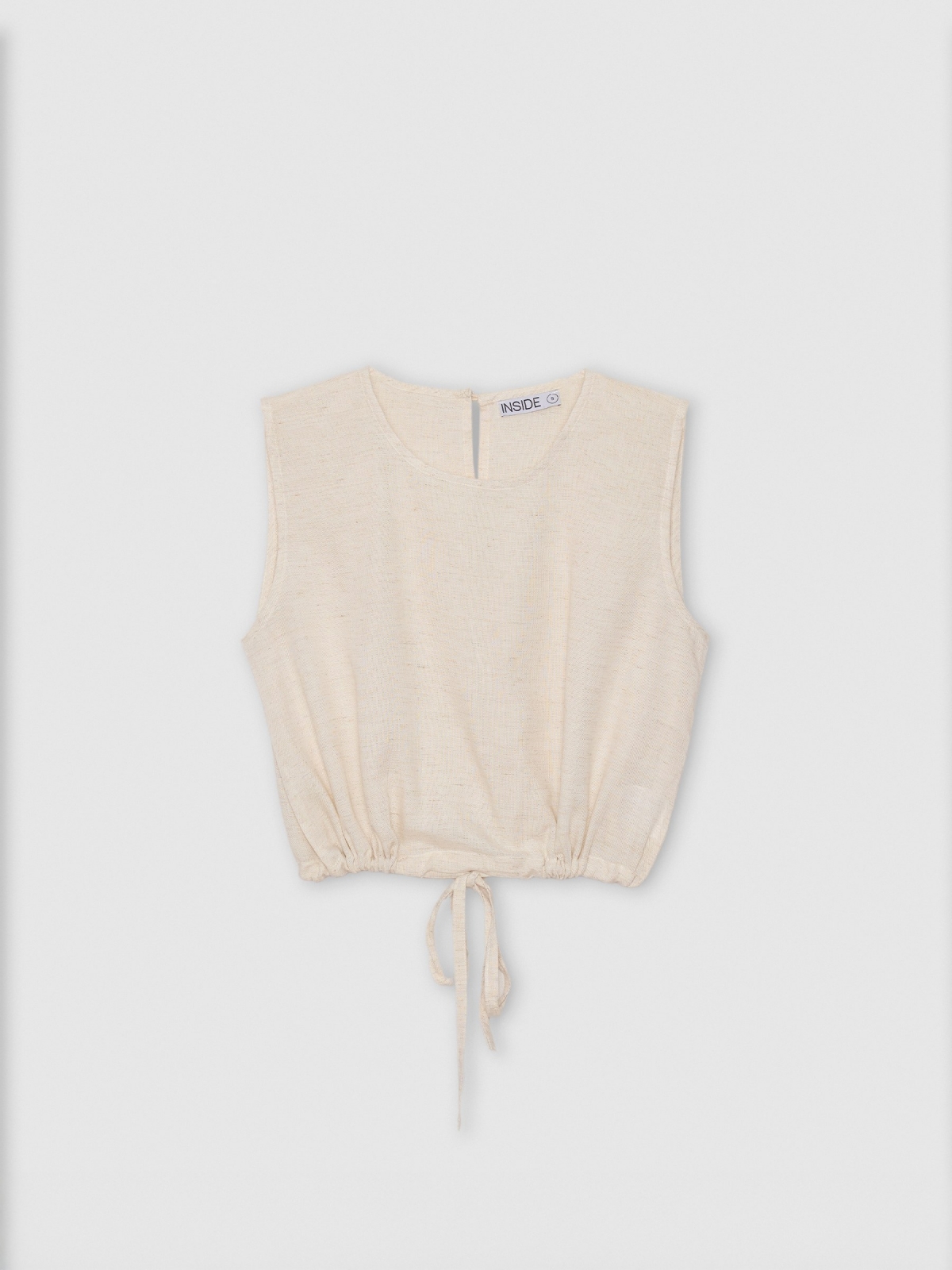 Sleeveless sand blouse beige detail view