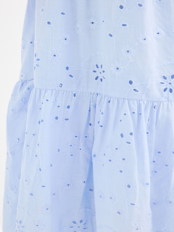 Vestido largo paneles azul vista detalle