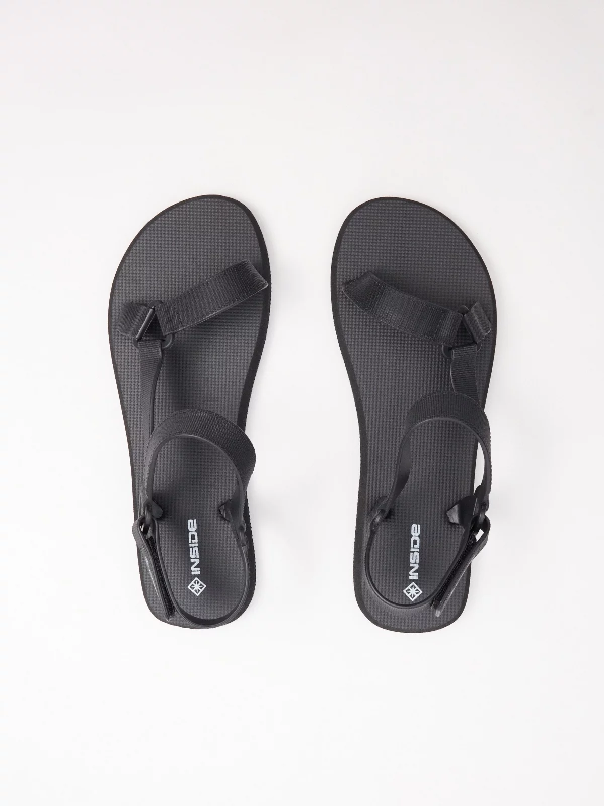 Sandalia tiras velcro negro vista cenital