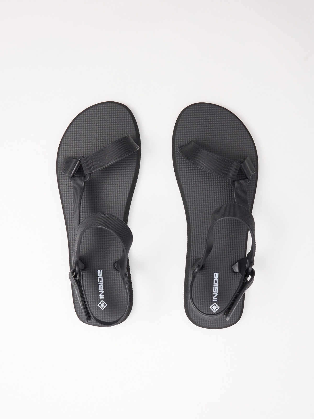 Velcro strap sandal black zenithal view