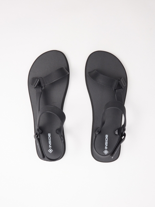 Velcro strap sandal black zenithal view
