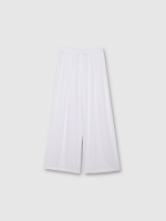 %Pto% Pantalón fluido con lino blanco vista frontal
