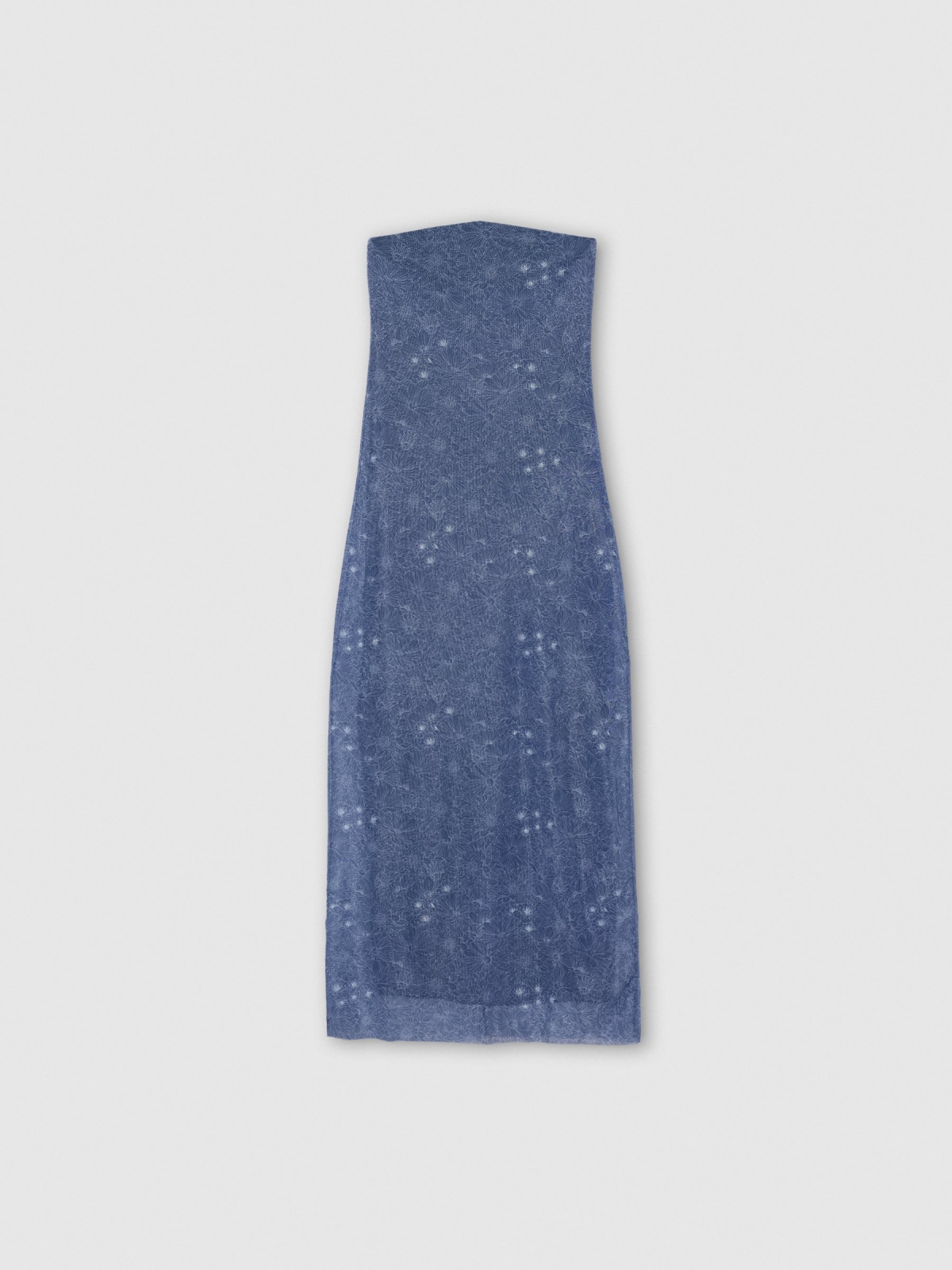Fitted strapless midi dress navy detail view