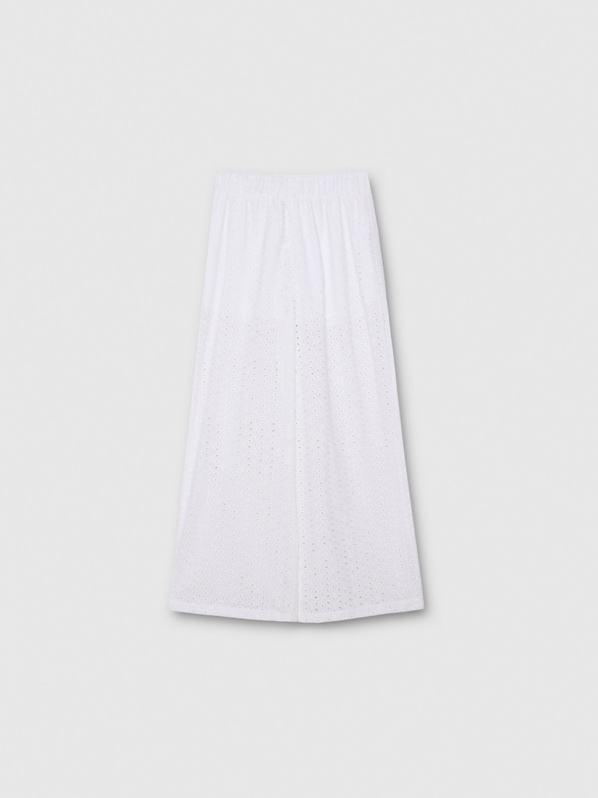 Pantalón fluido bordados blanco vista detalle