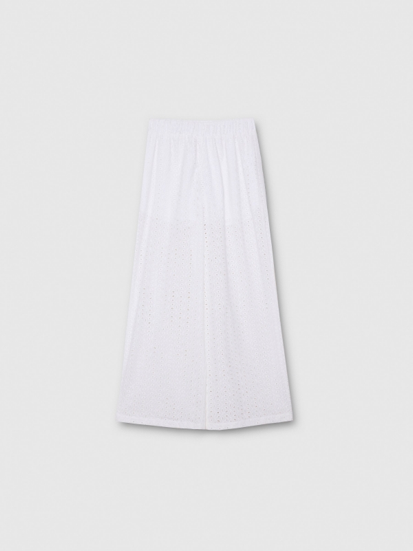 Pantalón fluido bordados blanco vista detalle