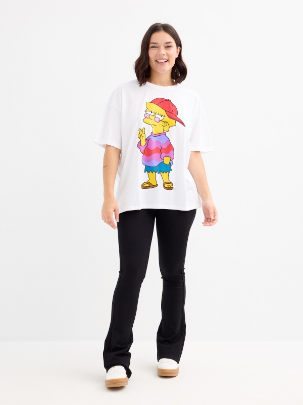 Lisa Simpson short sleeve t-shirt white general front view