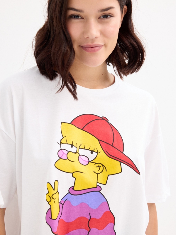 Lisa Simpson short sleeve t-shirt white detail view