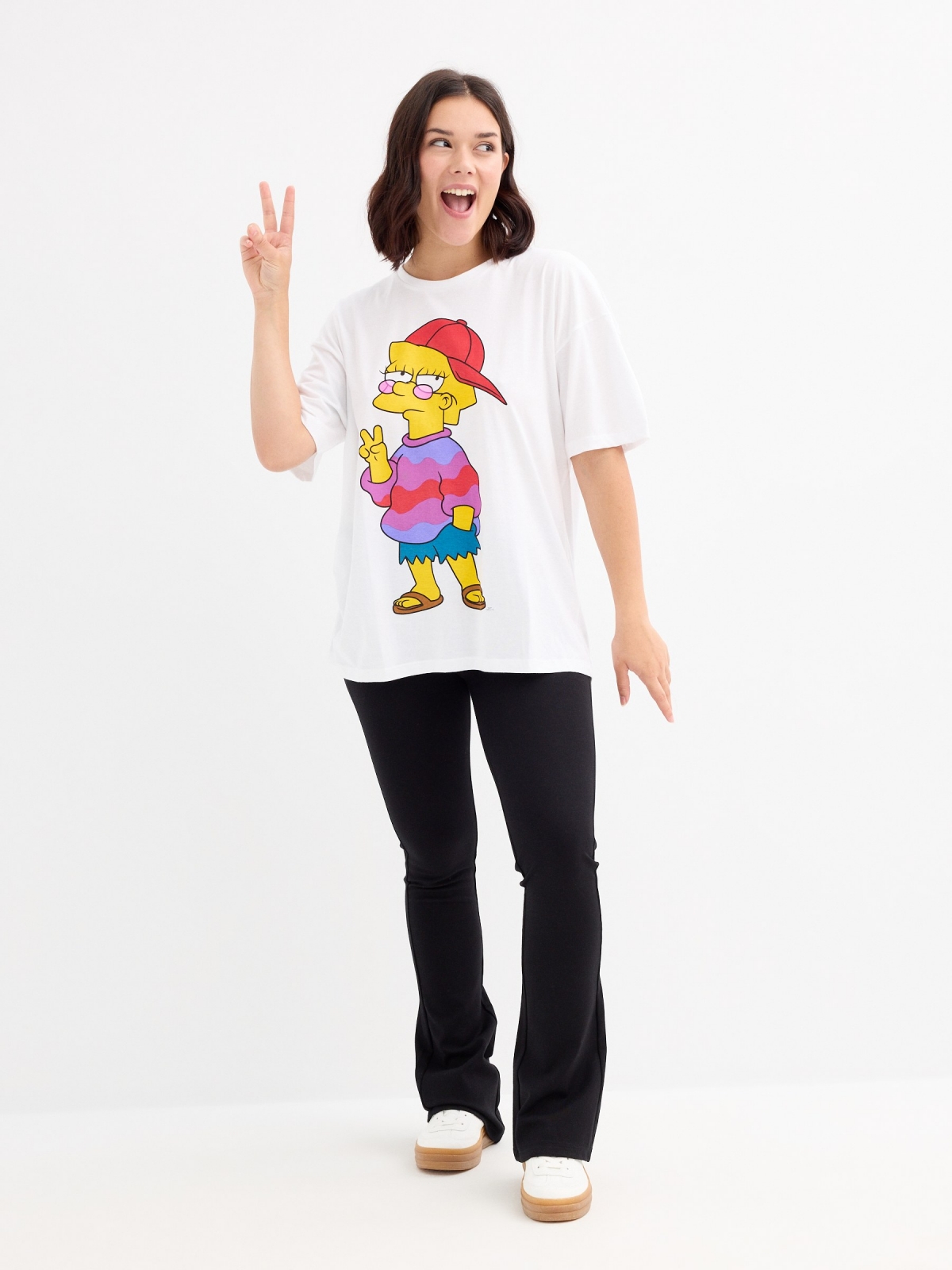 Lisa Simpson short sleeve t-shirt white detail view