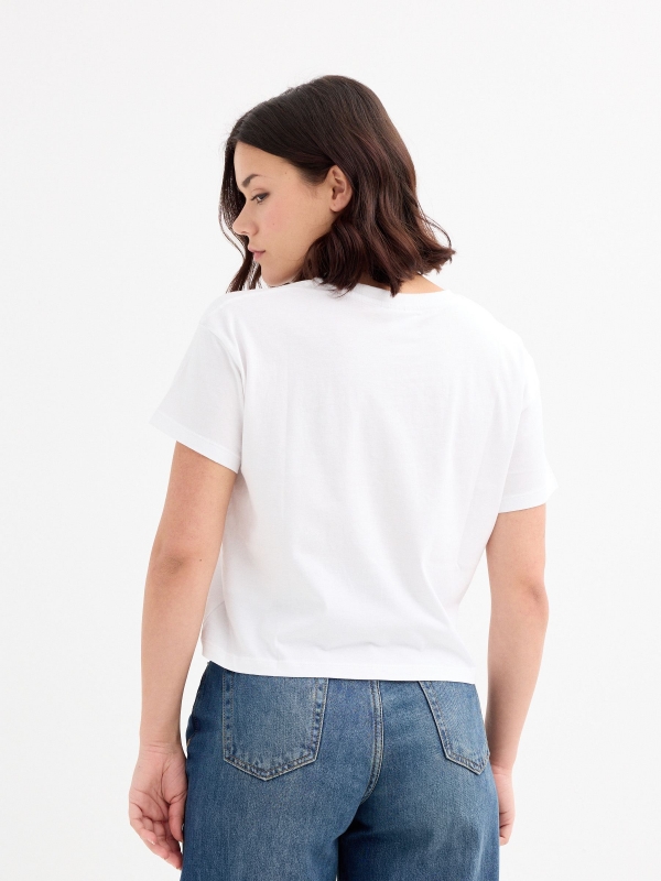 White short-sleeve Minnie Mouse t-shirt white middle back view