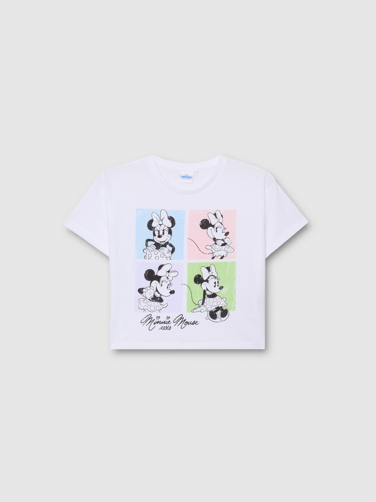  Camiseta manga corta Minnie Mouse blanca blanco vista frontal