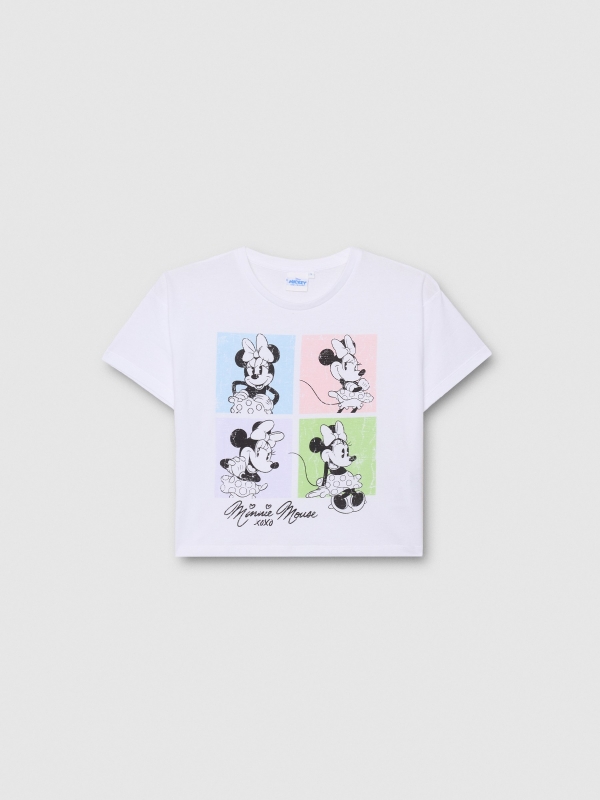  White short-sleeve Minnie Mouse t-shirt white front view