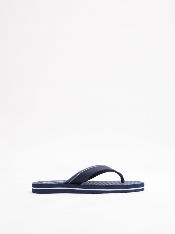 Chinelo dedo náilon azul vista superior