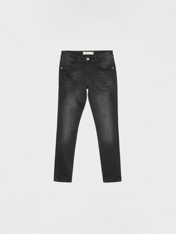 Jeans super slim negro lavado negro vista detalle