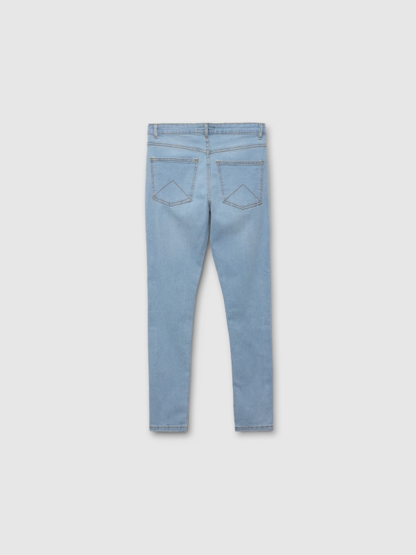 Jeans skinny tiro medio azul vista trasera