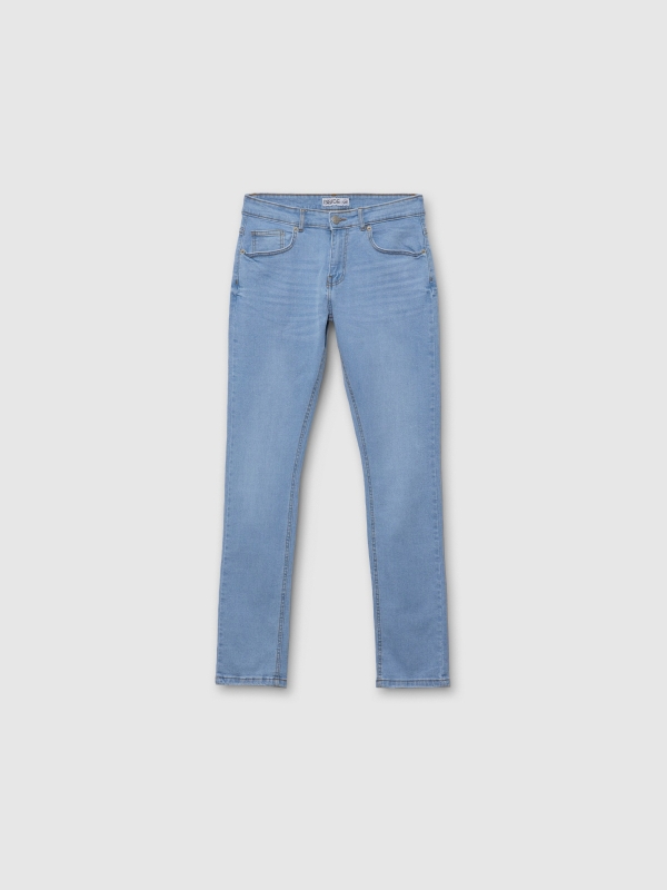  Blue slim jeans blue front view