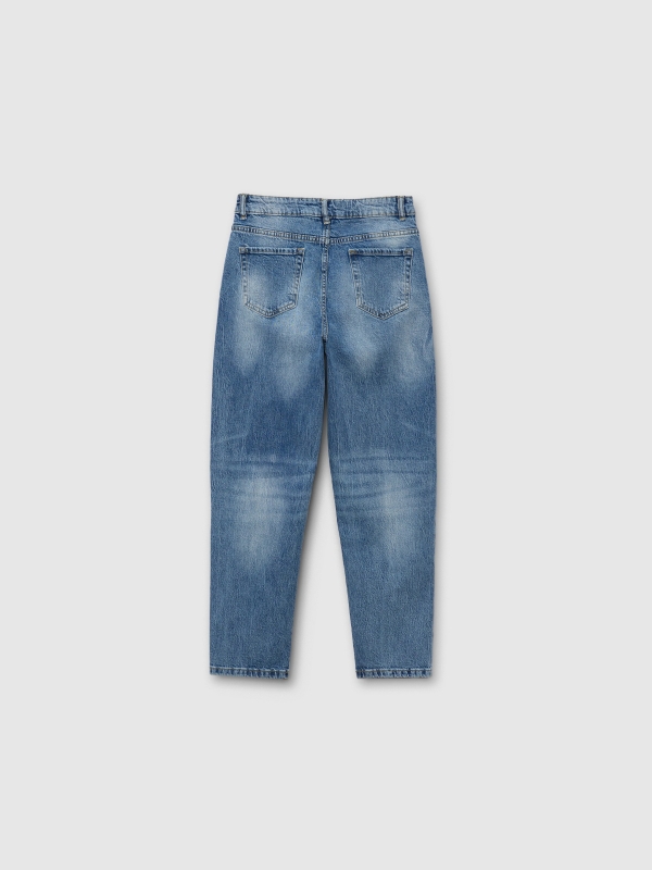 Dark blue mom jeans dark blue back view