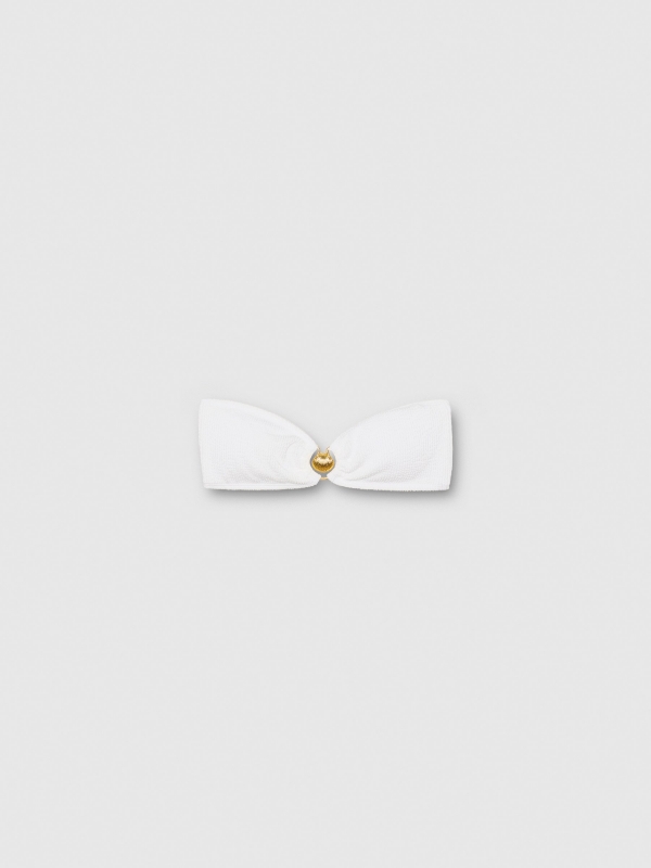  Circular piece bandeau bikini top white front view