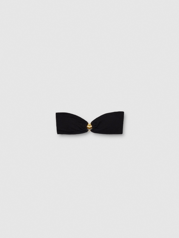  Circular piece bandeau bikini top black front view