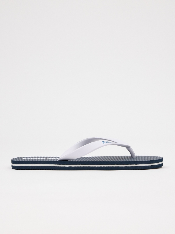 Navy blue flip-flops navy lateral view
