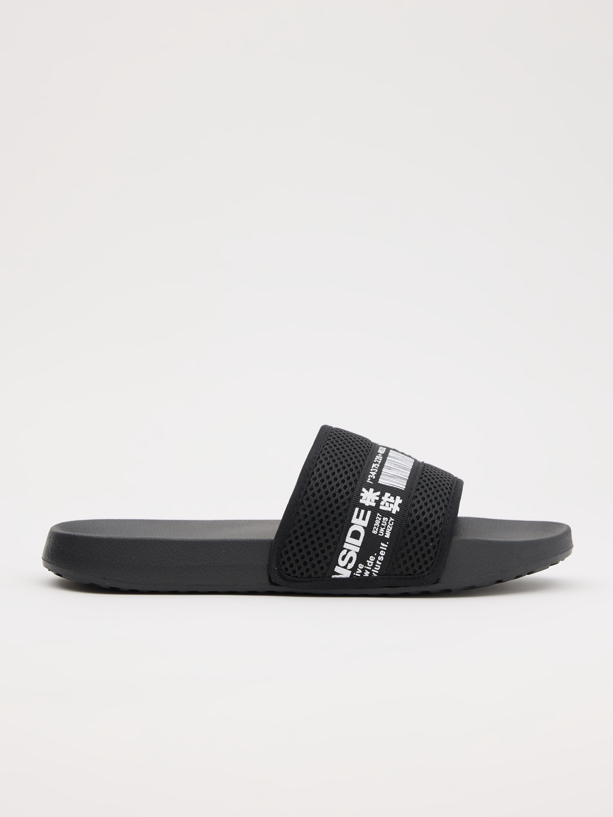 Chanclas pala negro vista lateral