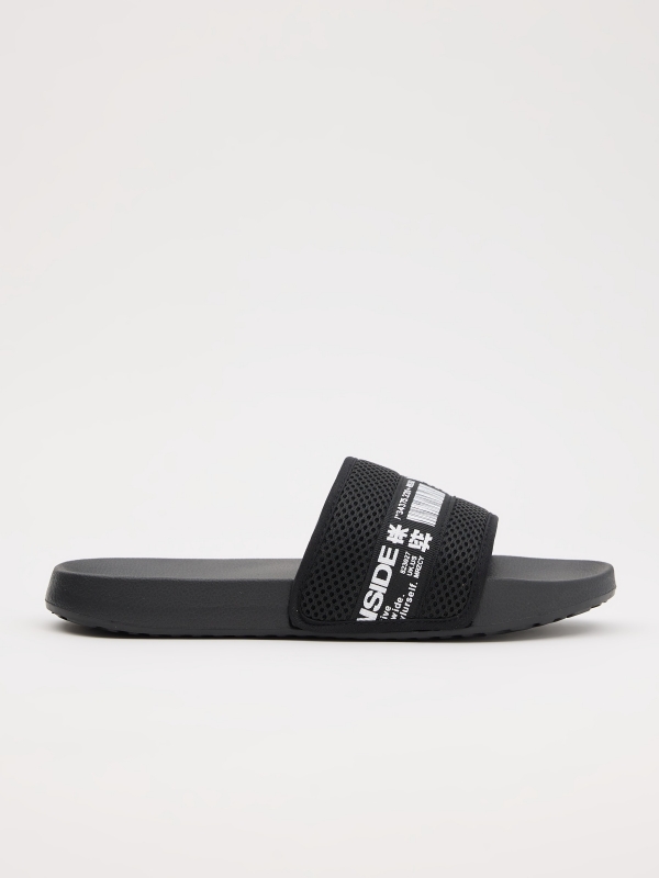Chanclas pala negro vista lateral
