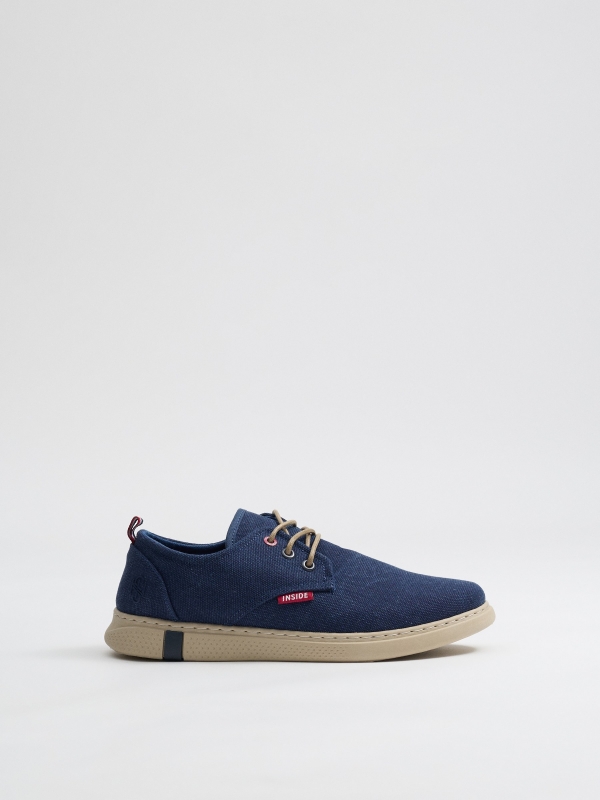 Blue canvas shoes dark blue