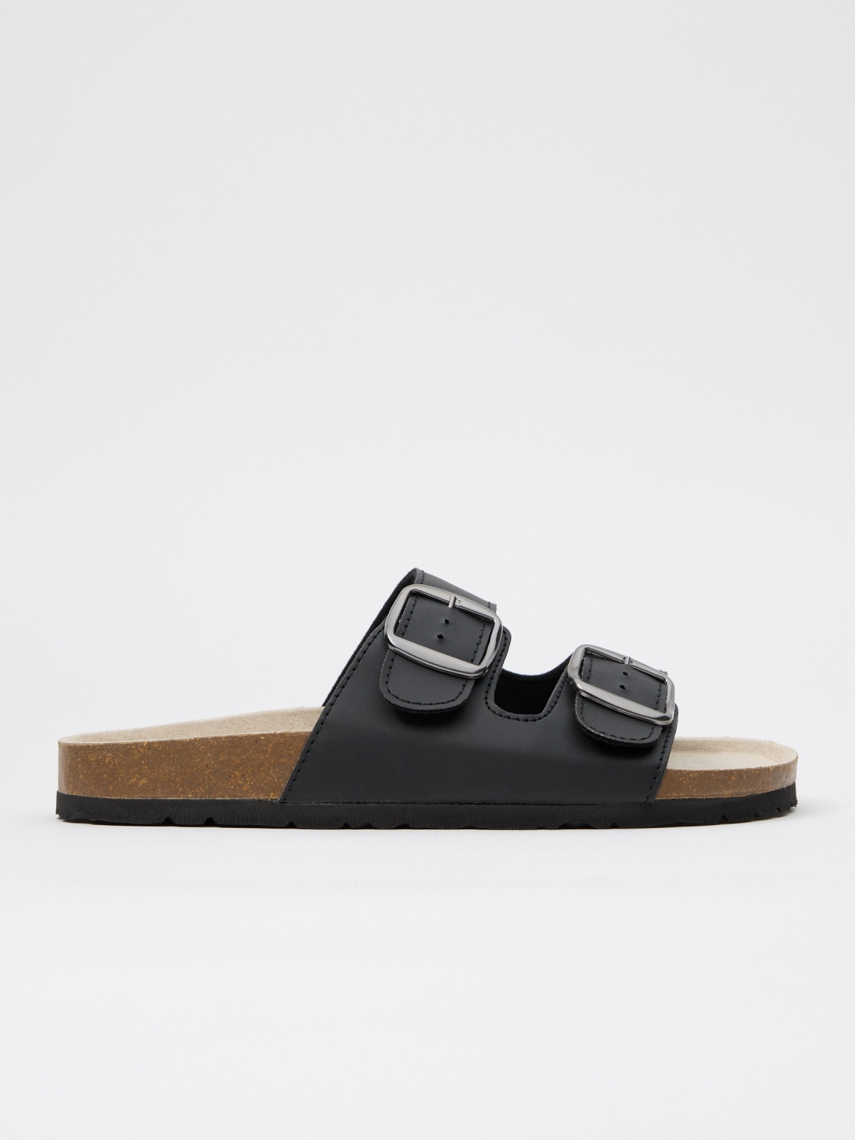 Black buckle sandals black