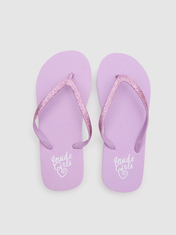 Sparkly flip-flops pink