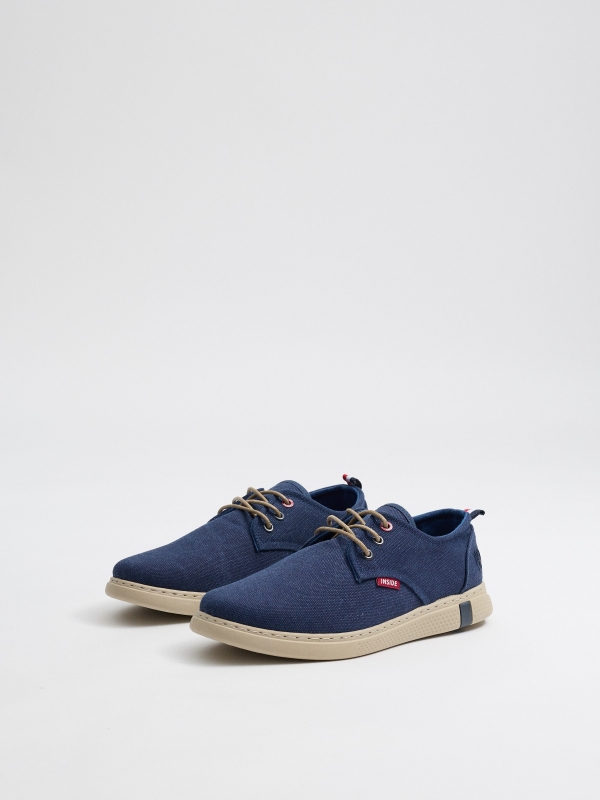Blue canvas shoes dark blue