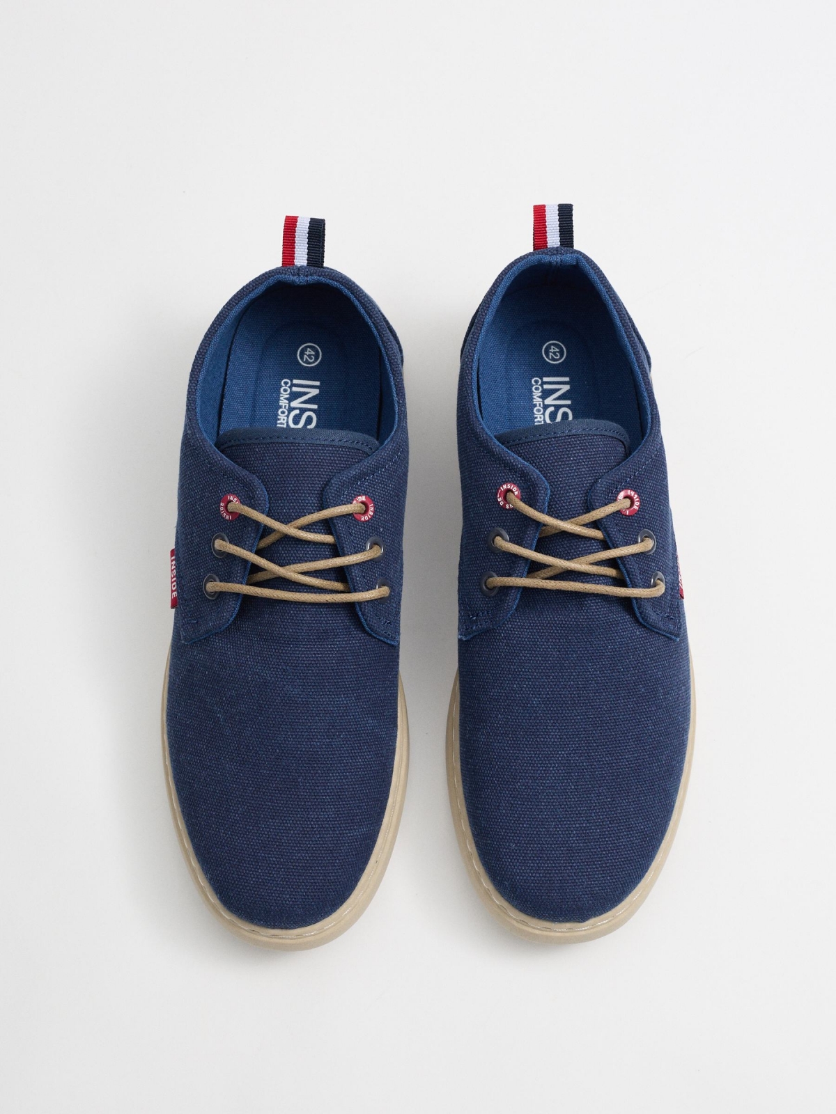 Blue canvas shoes dark blue