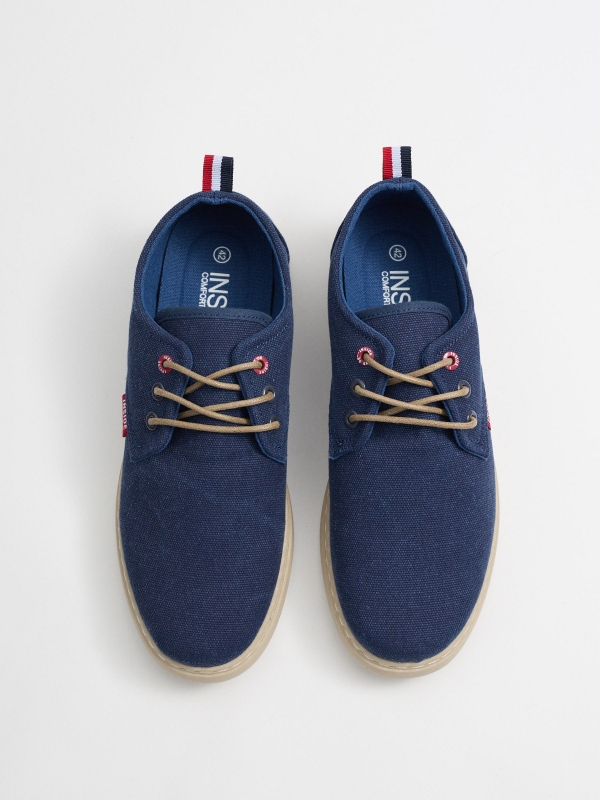 Blue canvas shoes dark blue