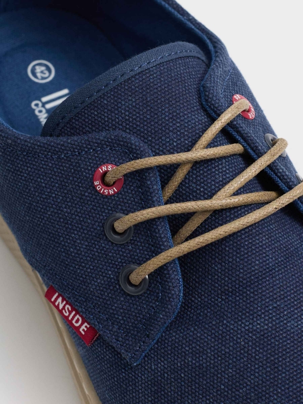 Blue canvas shoes dark blue