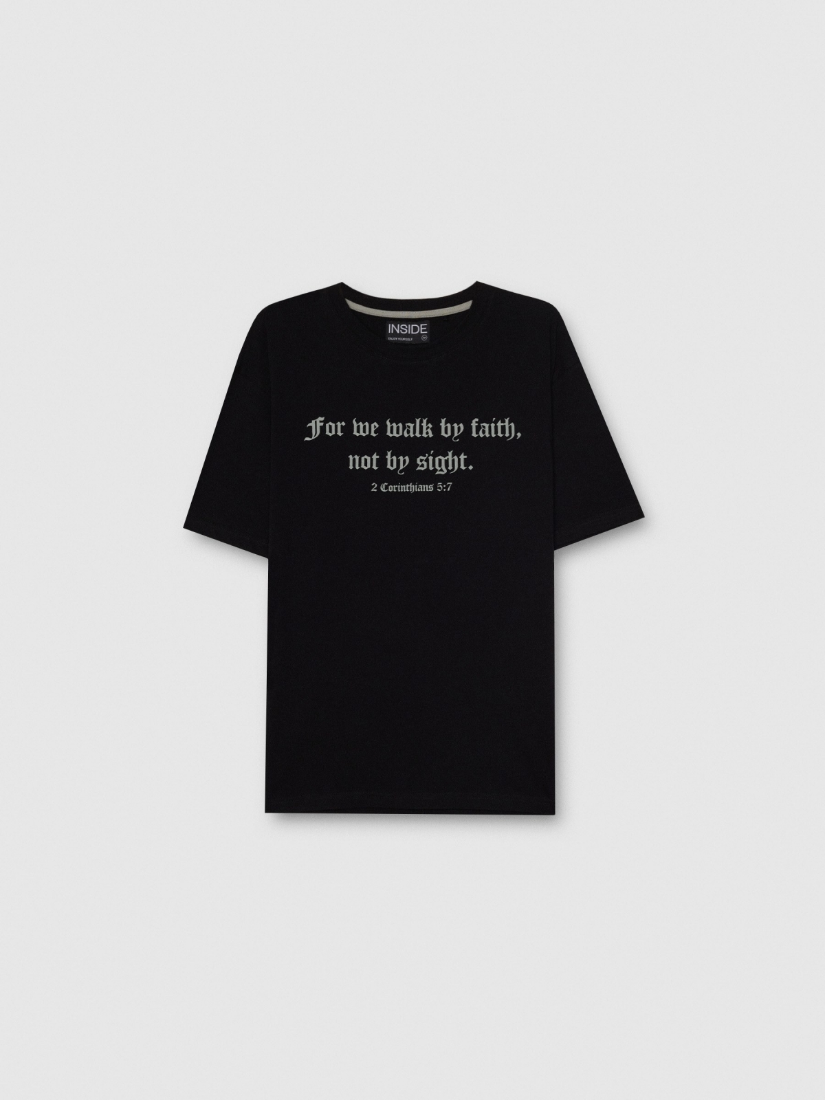 %Pto% Camiseta manga curta Walk by Faith preto vista frontal