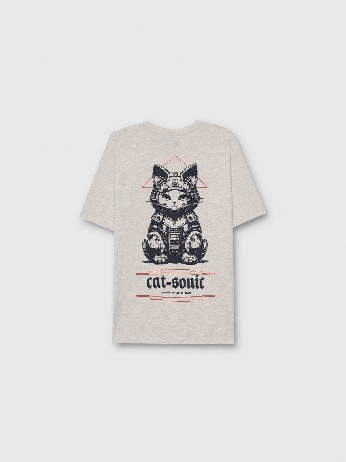 Camiseta estampado futurista melange claro vista trasera