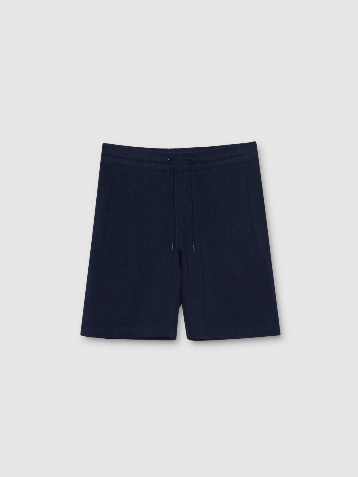 %Pto% Bermuda cotton jogger navy front view