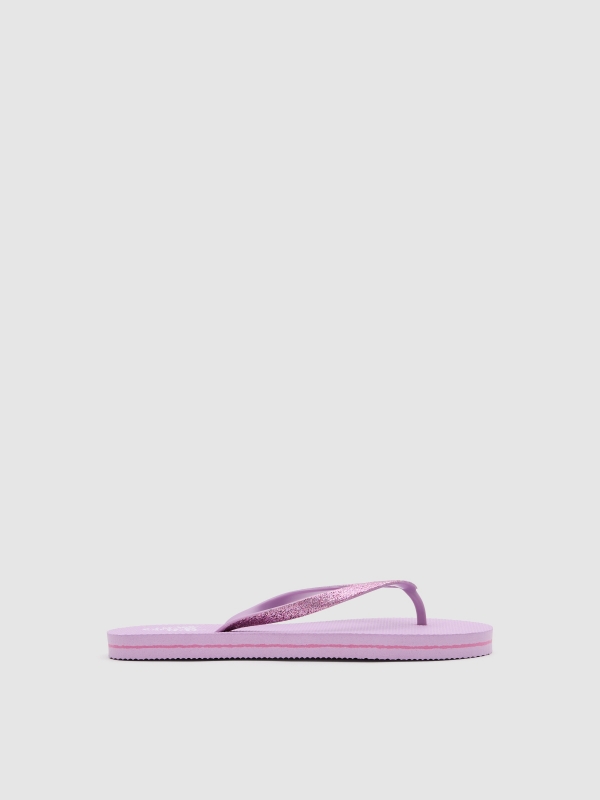 Sparkly flip-flops pink lateral view