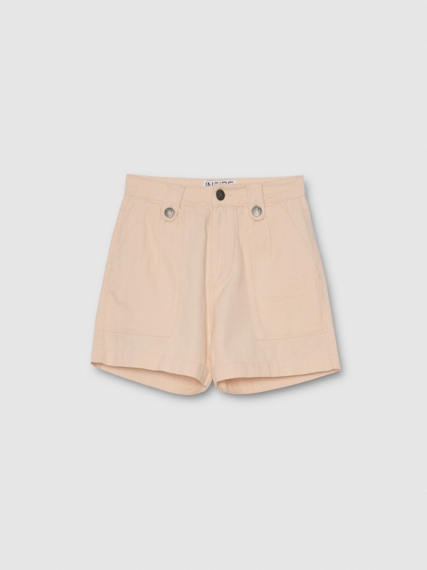  Short beige pinzas beige vista frontal