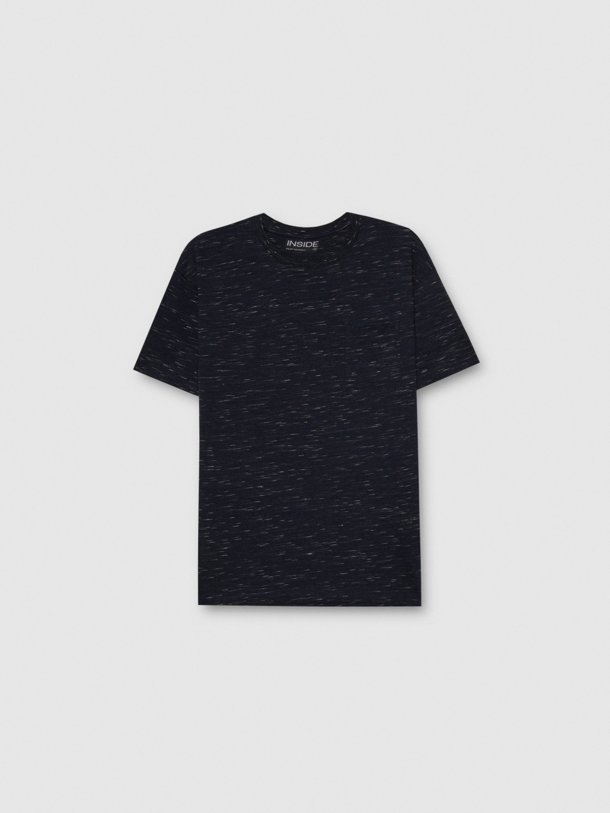  Speckled texture t-shirt navy front view
