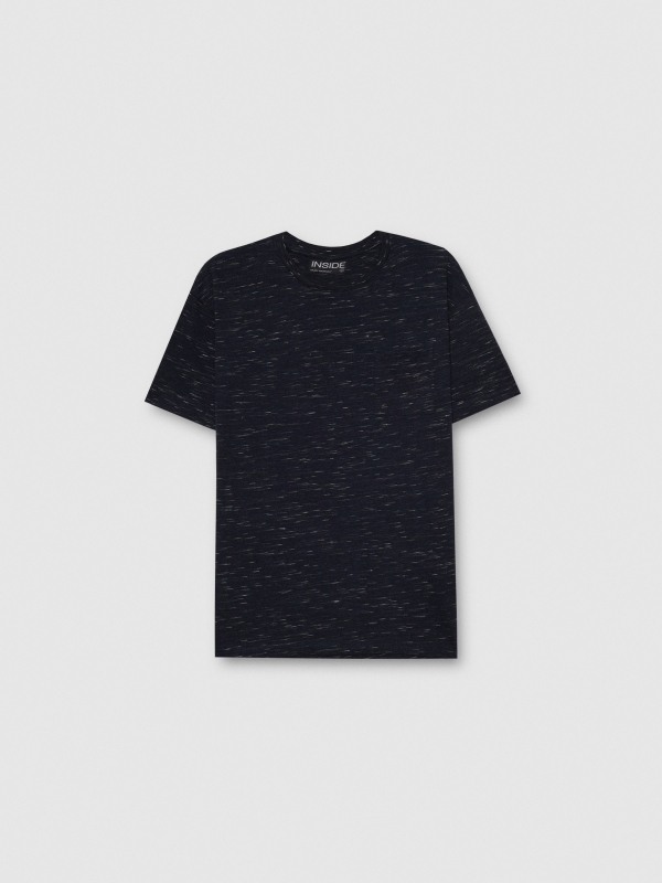  Speckled texture t-shirt navy front view