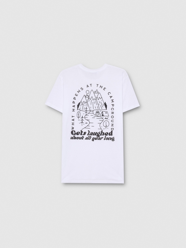 Oversized t-shirt with starfish print white back view