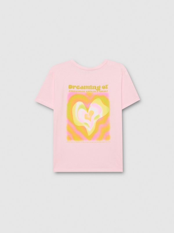 Camiseta estampado dreams rosa claro vista trasera