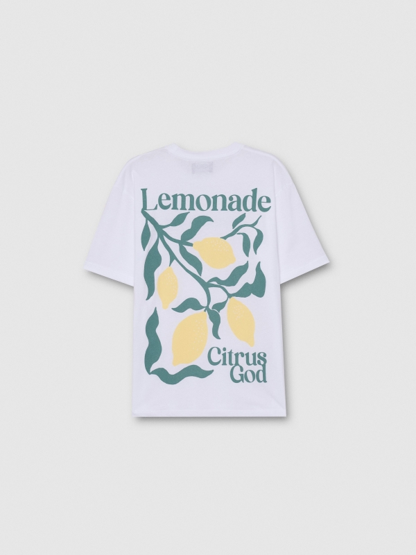 Camiseta estampado lemonade blanco vista trasera