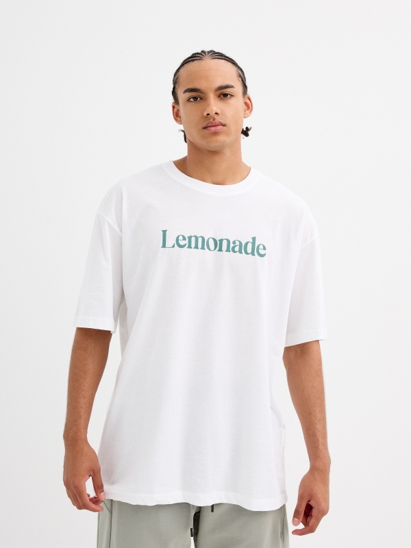 Camiseta estampado lemonade blanco vista media frontal