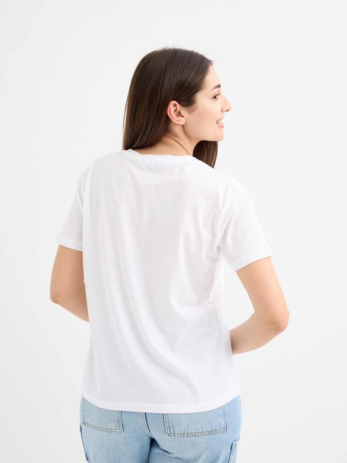 Lobster print t-shirt white middle back view