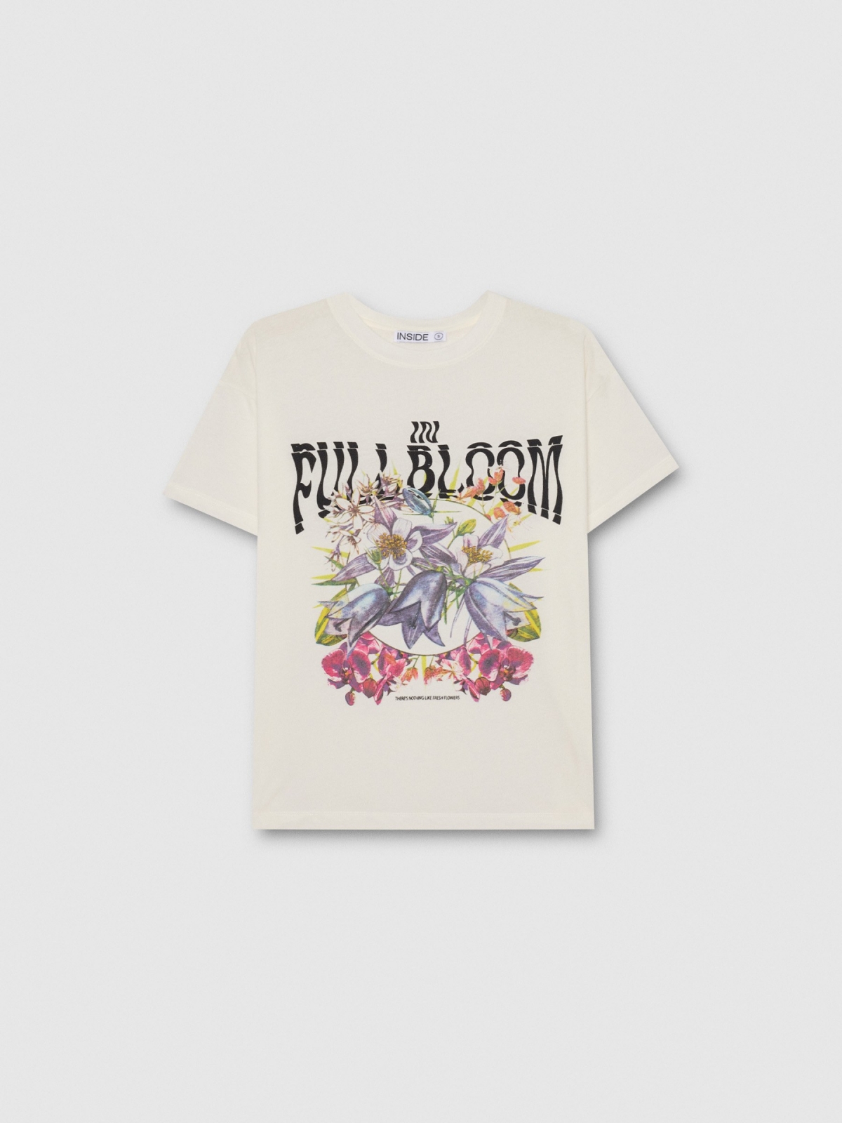  Floral print t-shirt off white front view