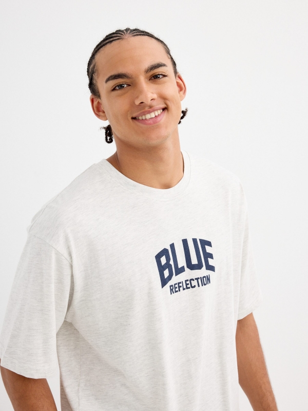 Short sleeve t-shirt Blue Reflection light melange detail view