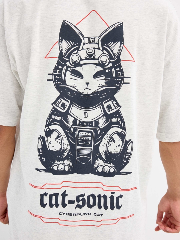 Futuristic print t-shirt light melange detail view