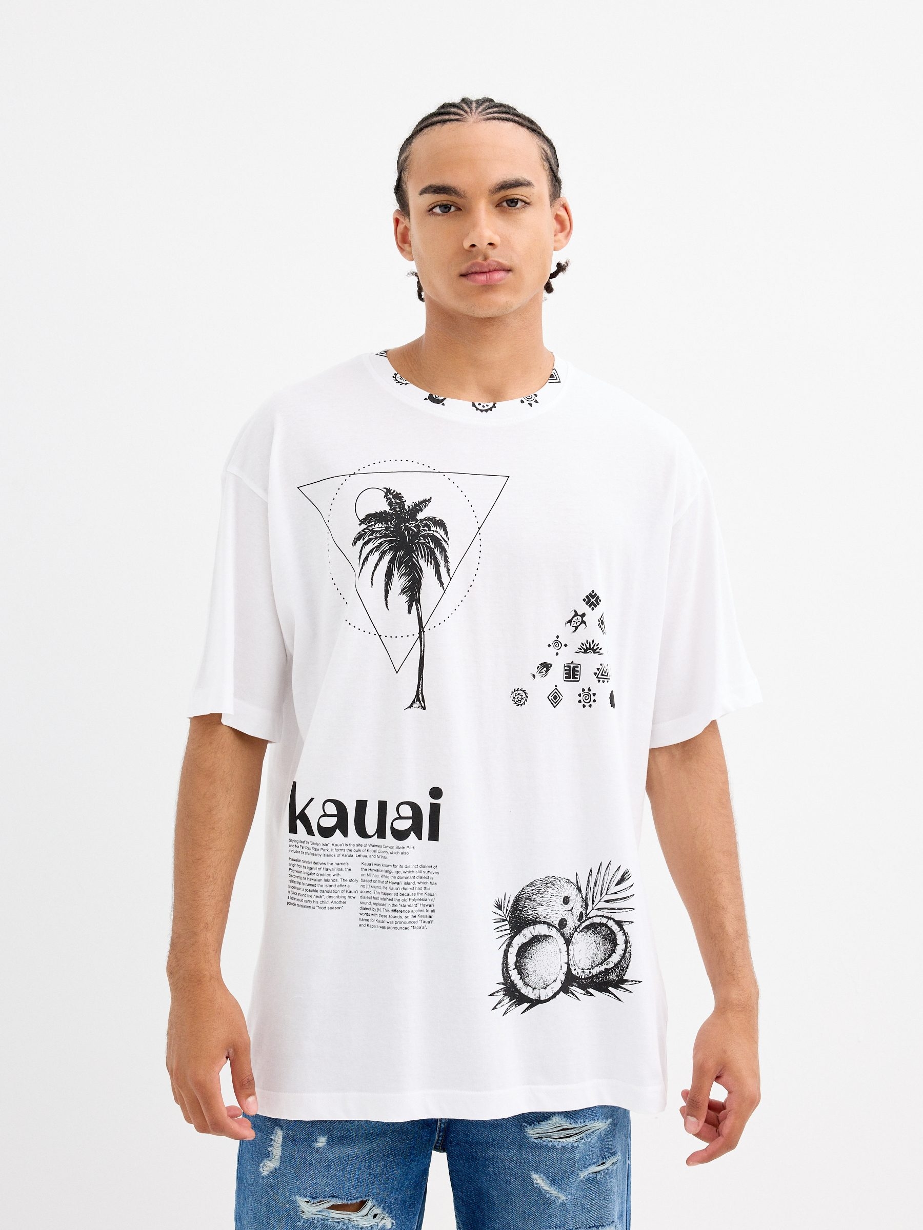 Kauai short-sleeve t-shirt white middle front view