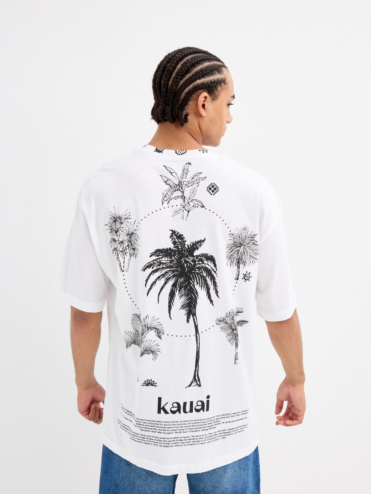 Kauai short-sleeve t-shirt white middle back view